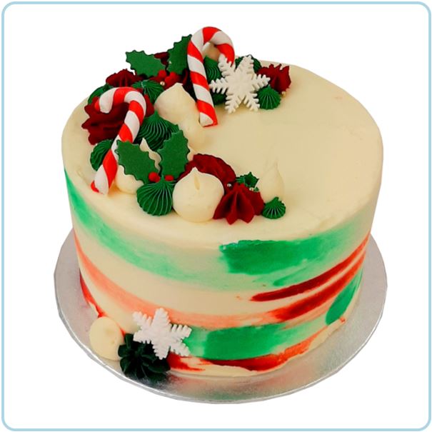 Candy cane buttercream cake